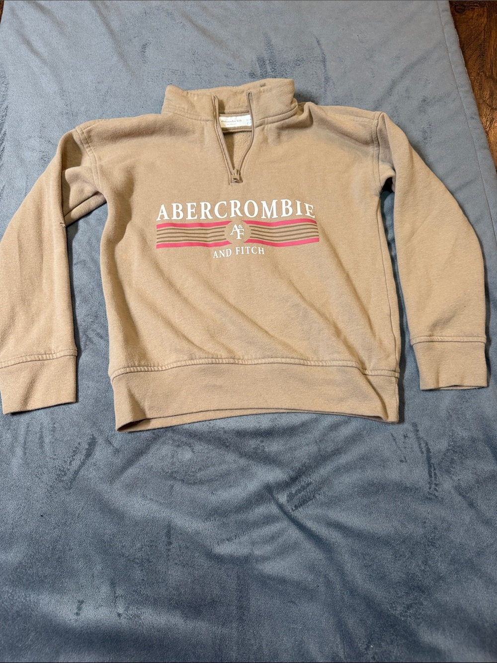 Abercrombie & Fitch Tan Half-Zip Logo Pullover for Kids
